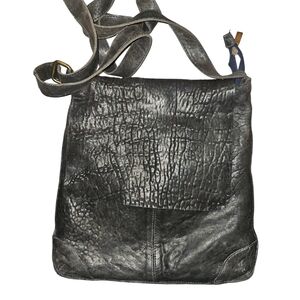 Maxon Distressed Soft Leather Hobo Messanger Crossbody Bag